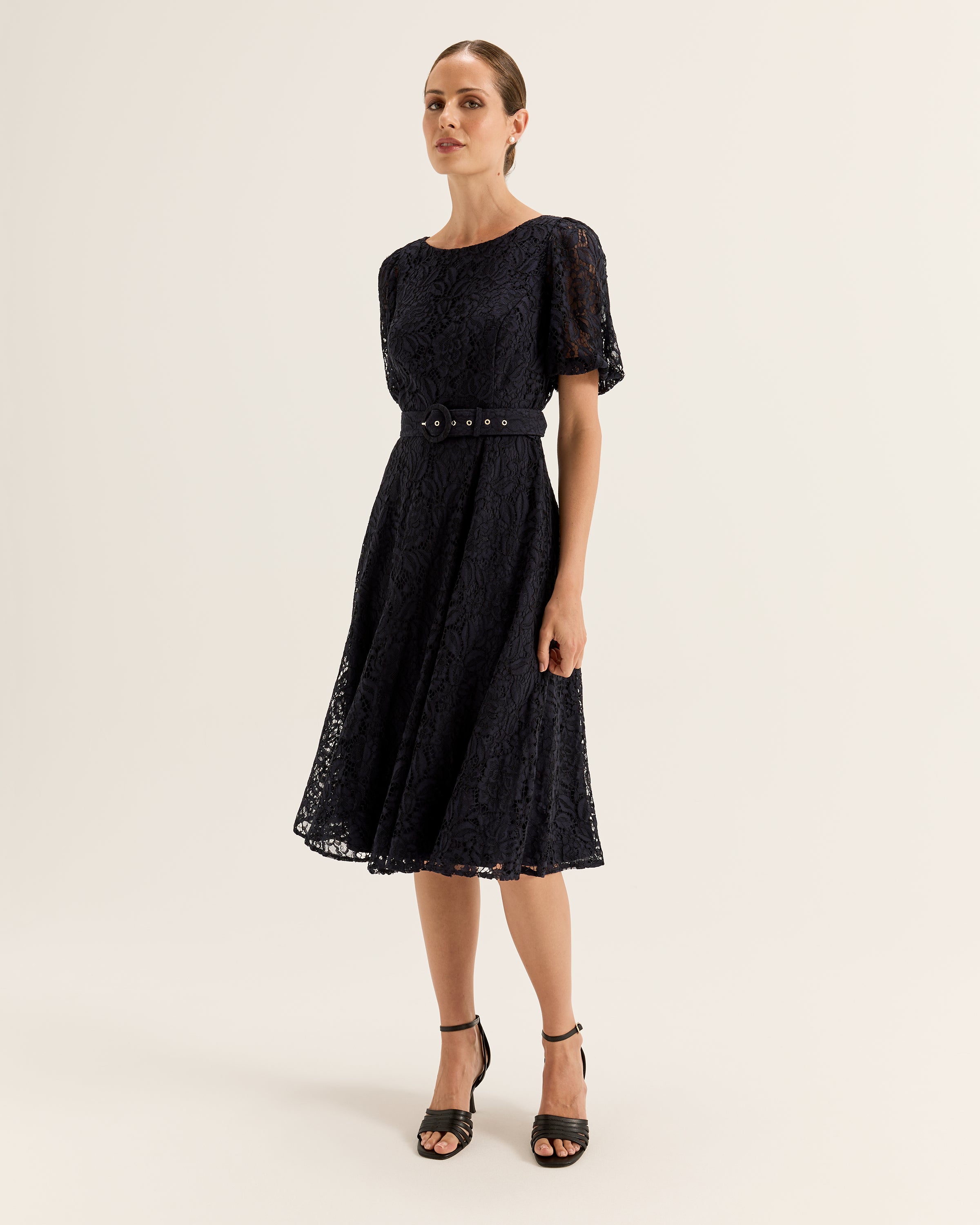 Avette Navy Lace Cocktail Dress