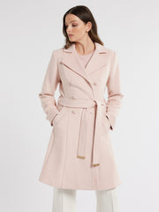 Athena Double Breasted Wool Coat in Soft Pink – Review Australia