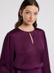 Norah Long Sleeve Blouse in Purple – Review Australia