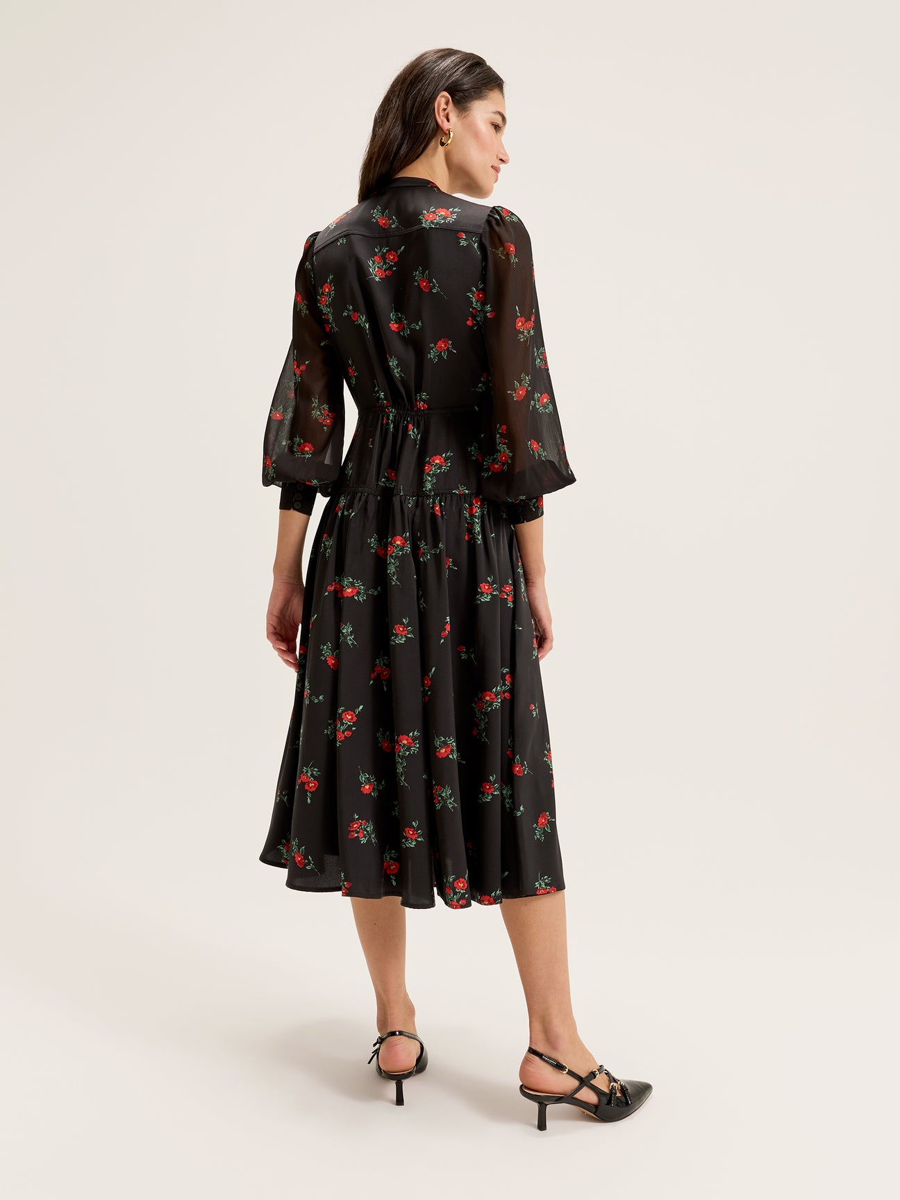 Women's 3/4 Sleeve Length Midi Dress with Floral Print from Review Australia