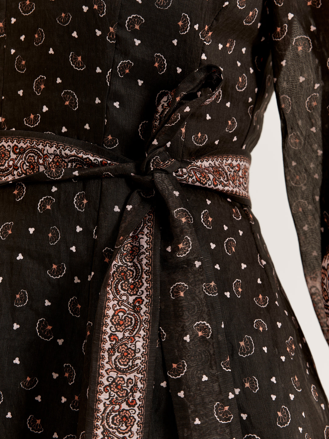 Women's Long Sleeve Mini Dress in Paisley Print