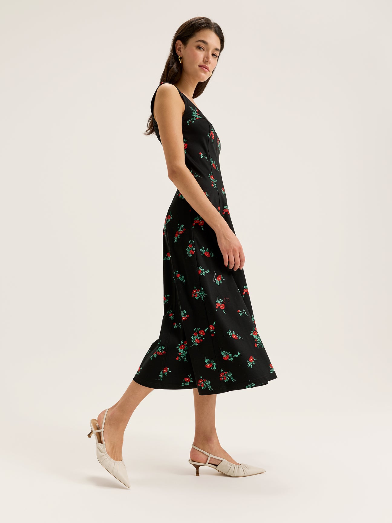 Women's Sleeveless Midi Dress with Floral Print from Review Australia