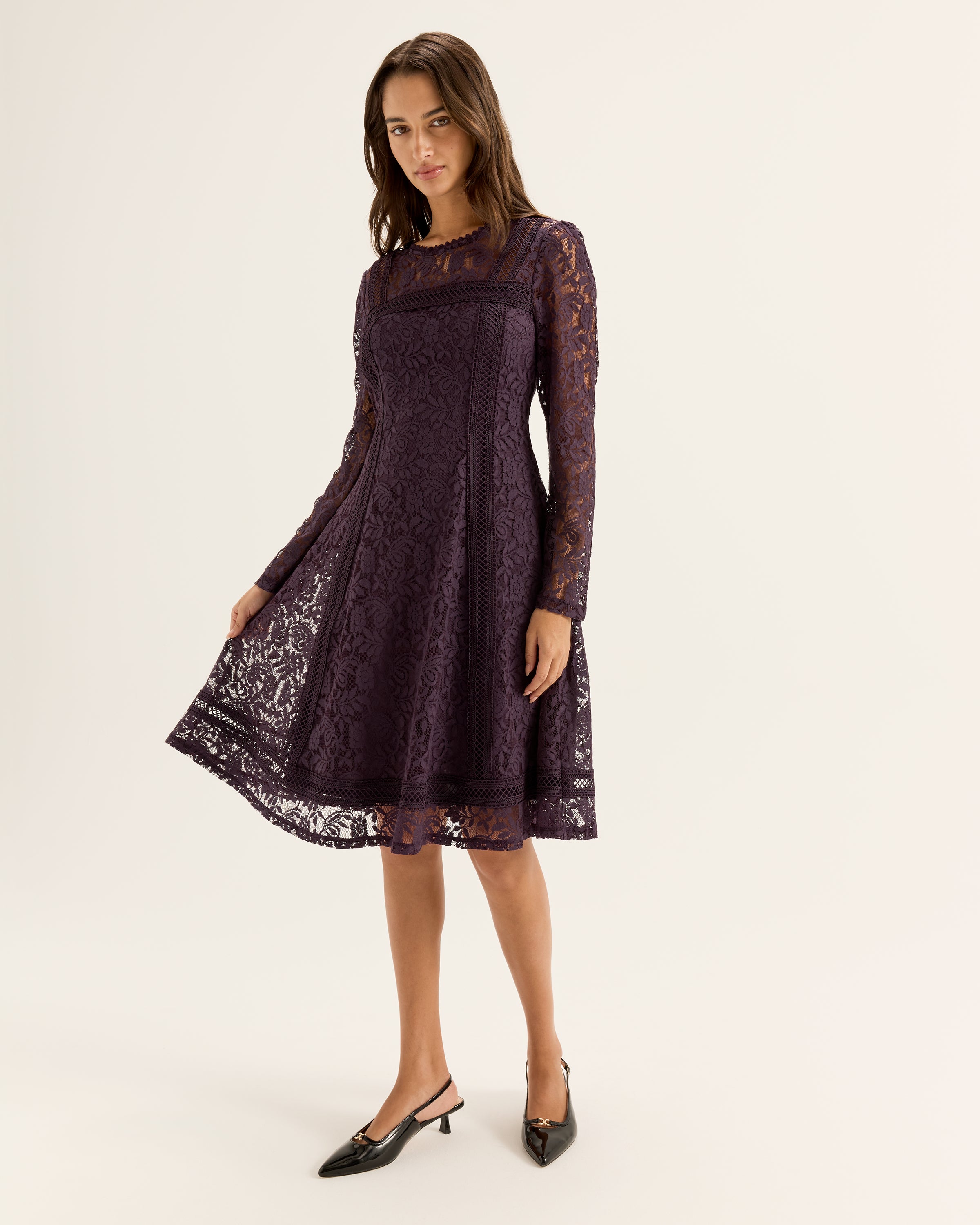 Lacie Dark Purple Long Sleeve Mini Dress | Review Australia Lacie Dark Purple Long Sleeve Mini Dress | Review Australia