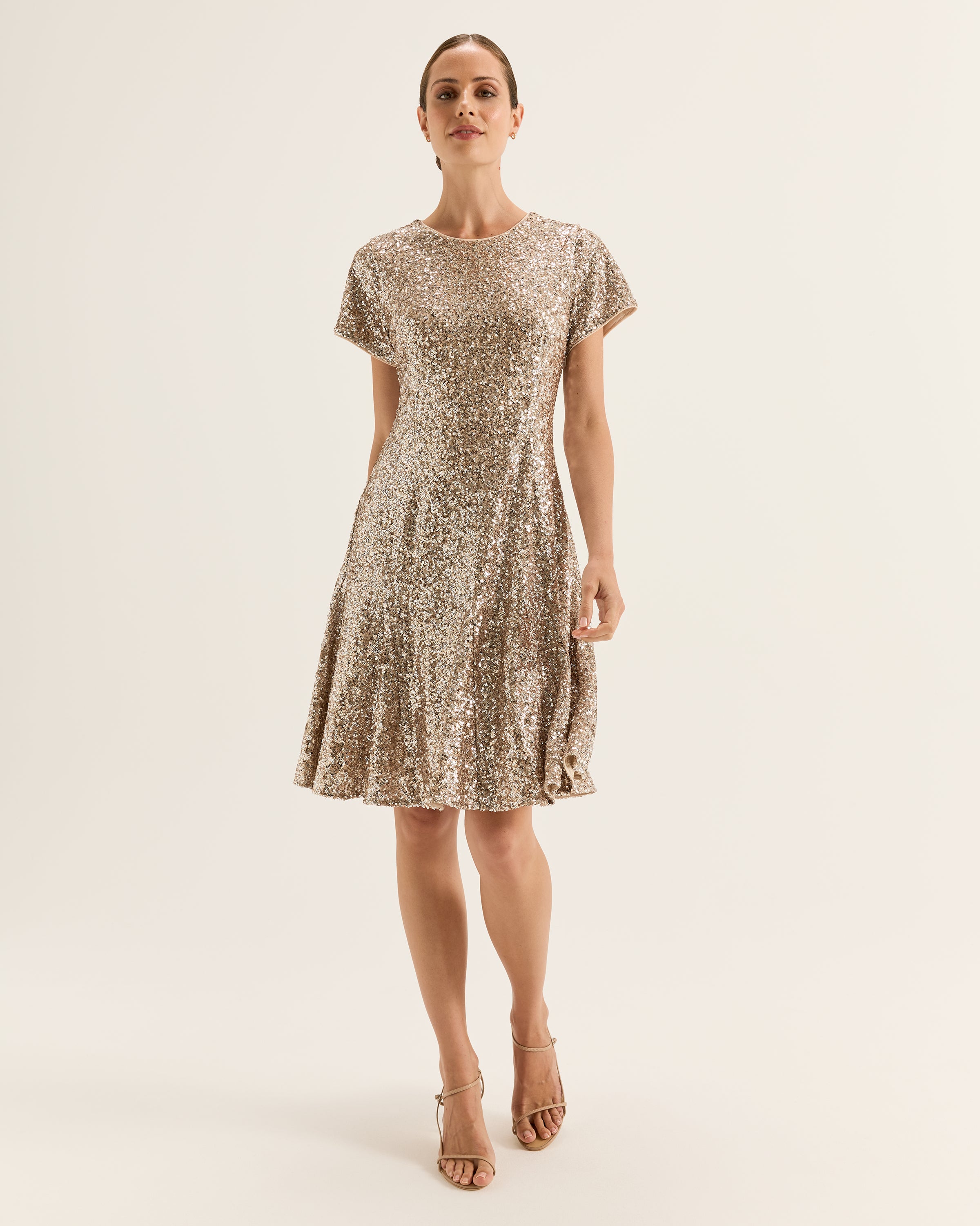 Sequin Gold Mini Dress