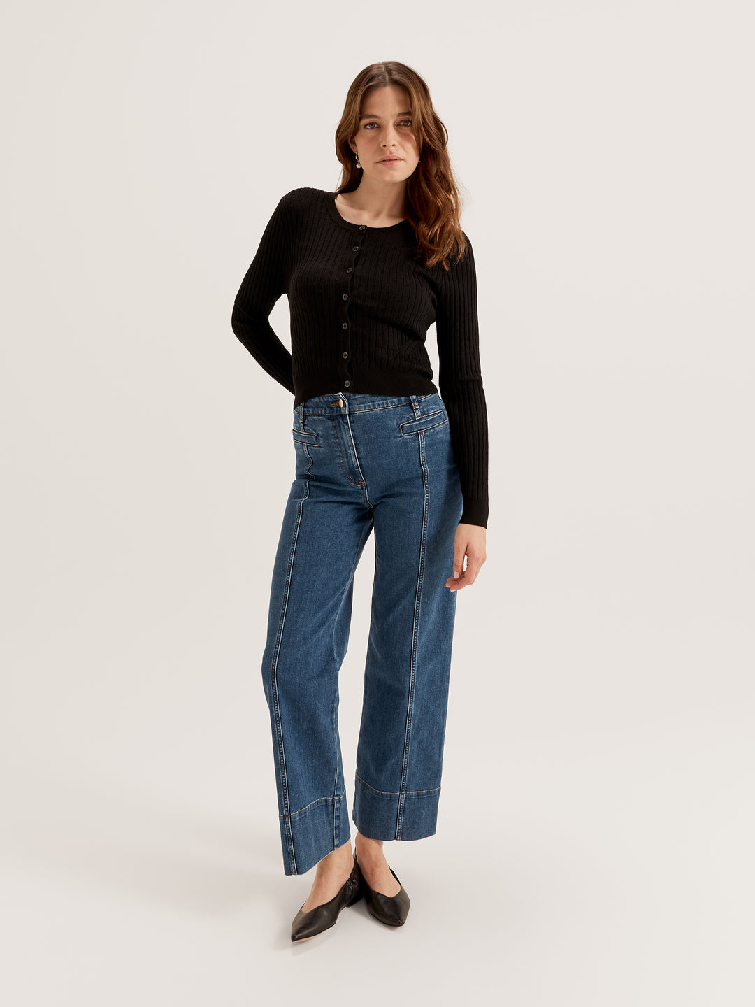 Women's Crewneck Long Sleeve Knit Cardigan 