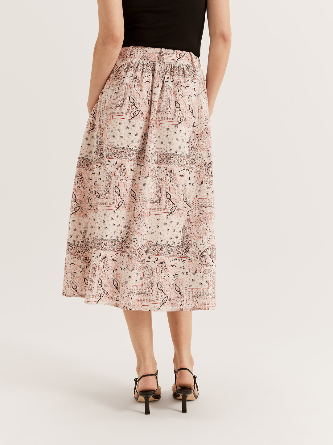 Women's Midi Length Paisley Print Skirt