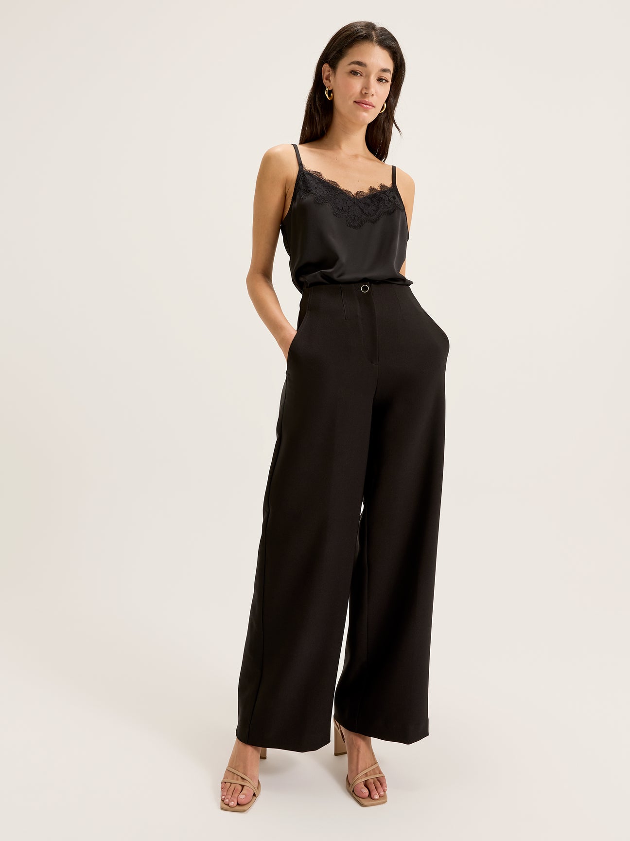 Women's Sleeveless Camisole Top with Lace Feature from Review Australia