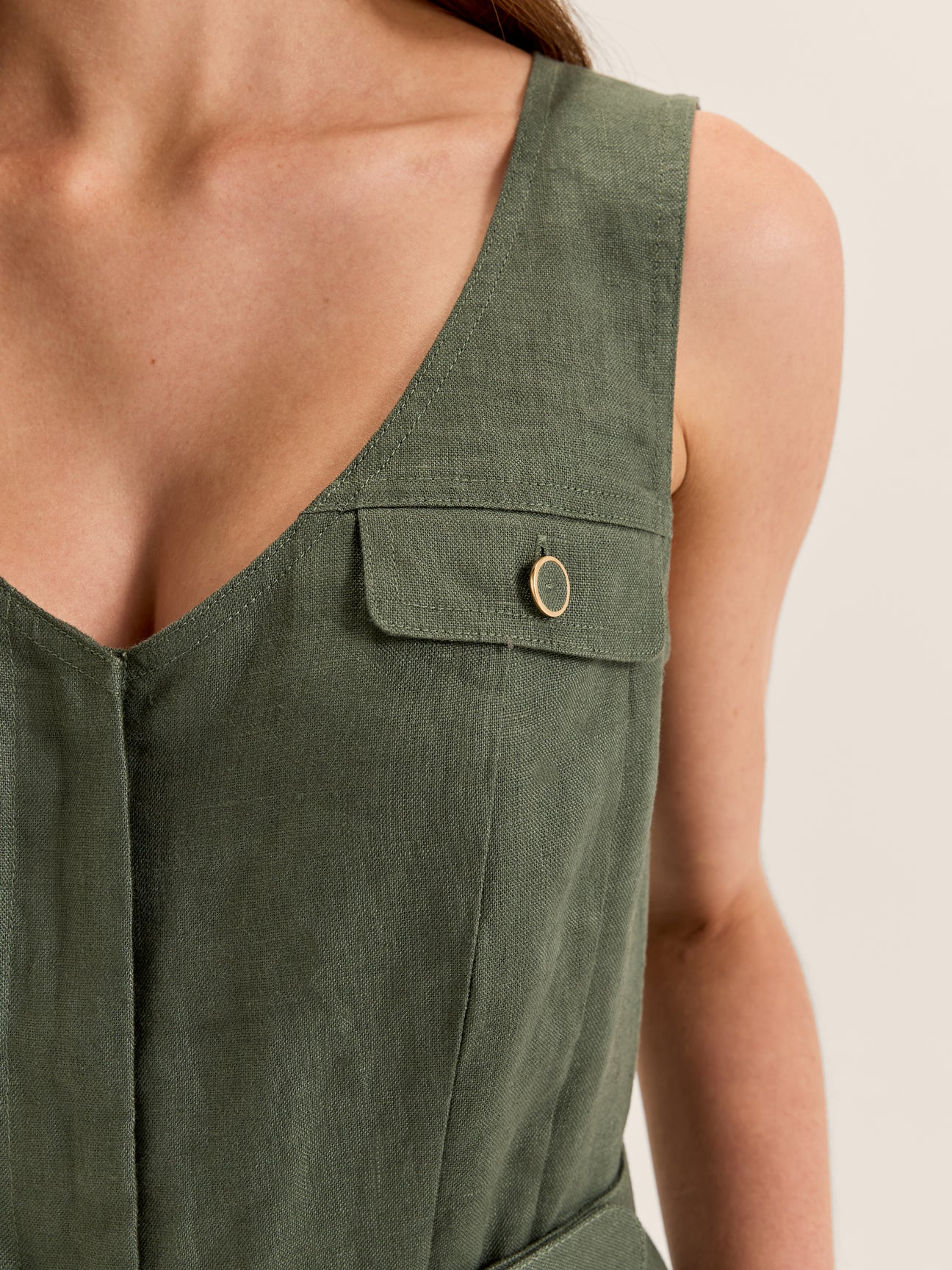 Moss Linen Playsuit