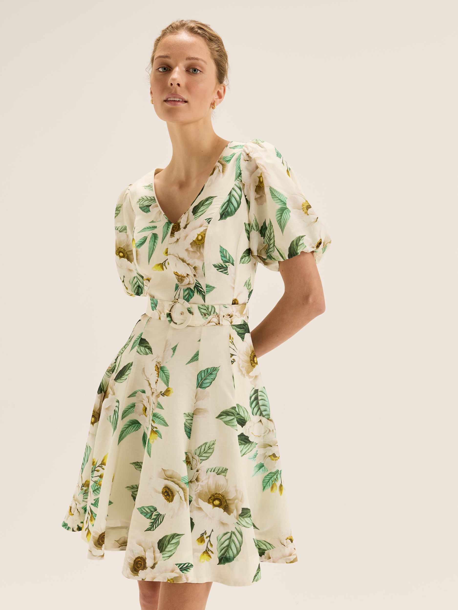 Peony Ivory Floral Mini Dress | Review Australia