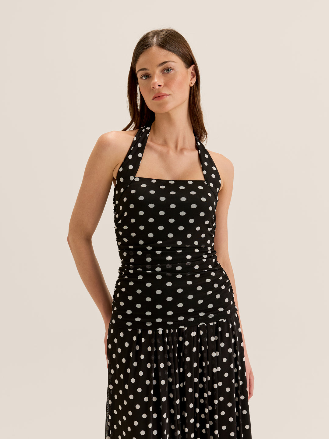 Ava Spot Mesh Top