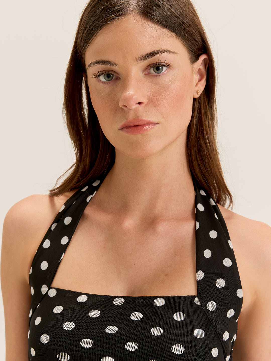 Ava Spot Mesh Top
