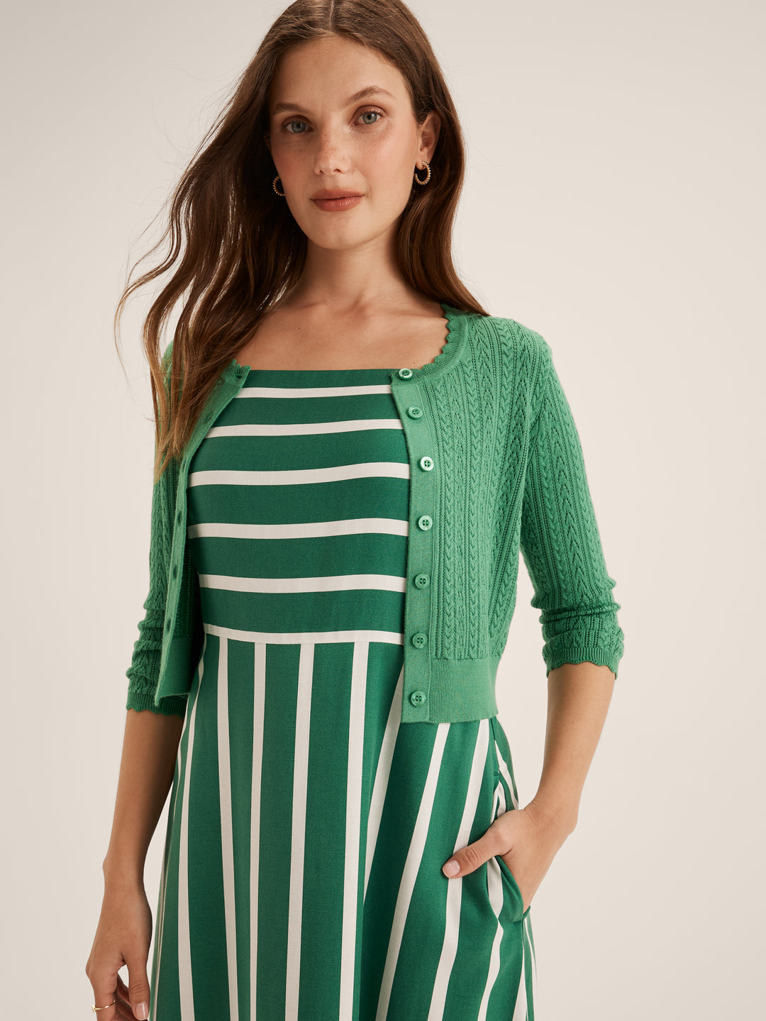 Hazel 3/4 Slv Cardigan