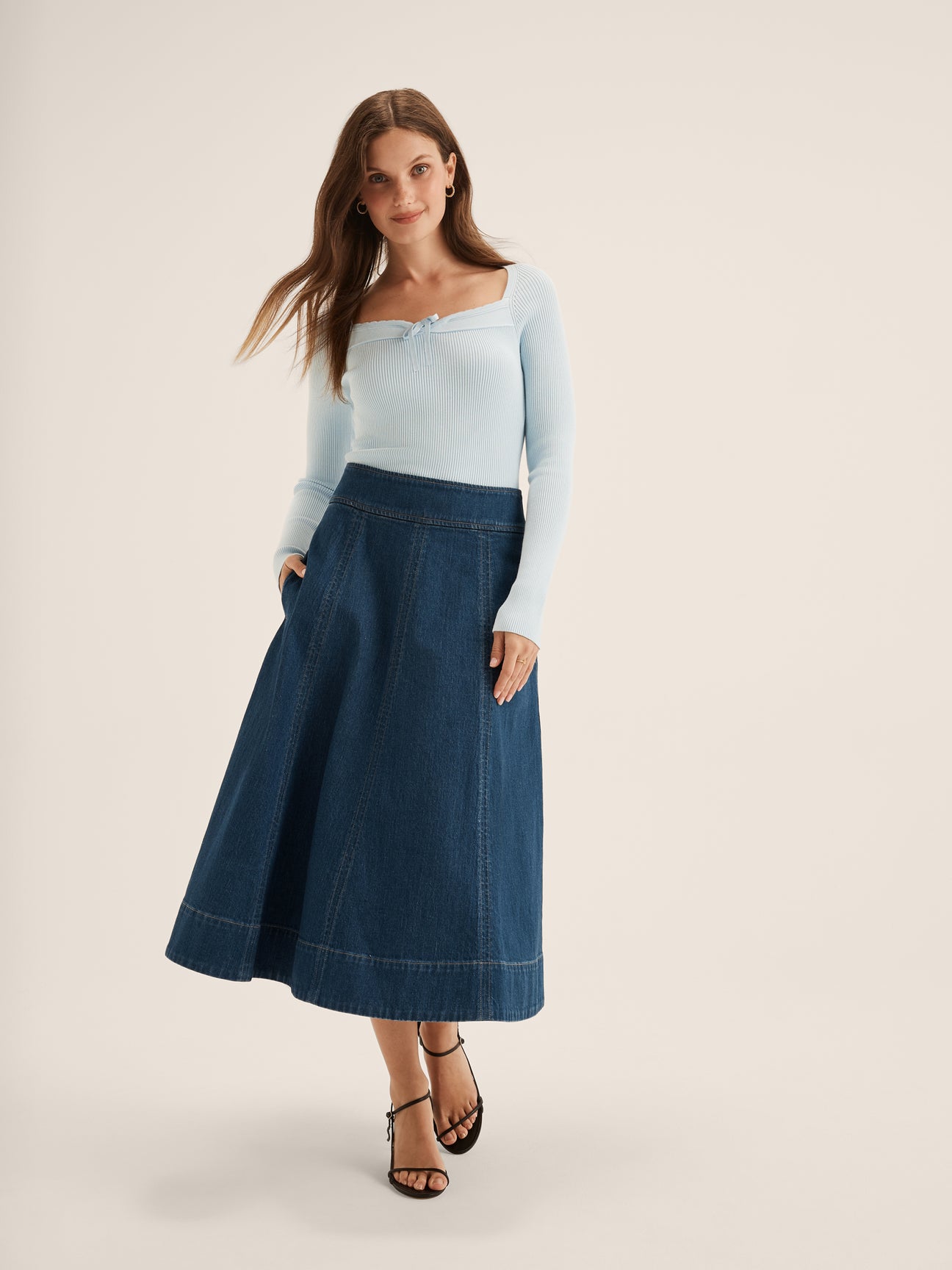 Isla Denim Midi Skirt