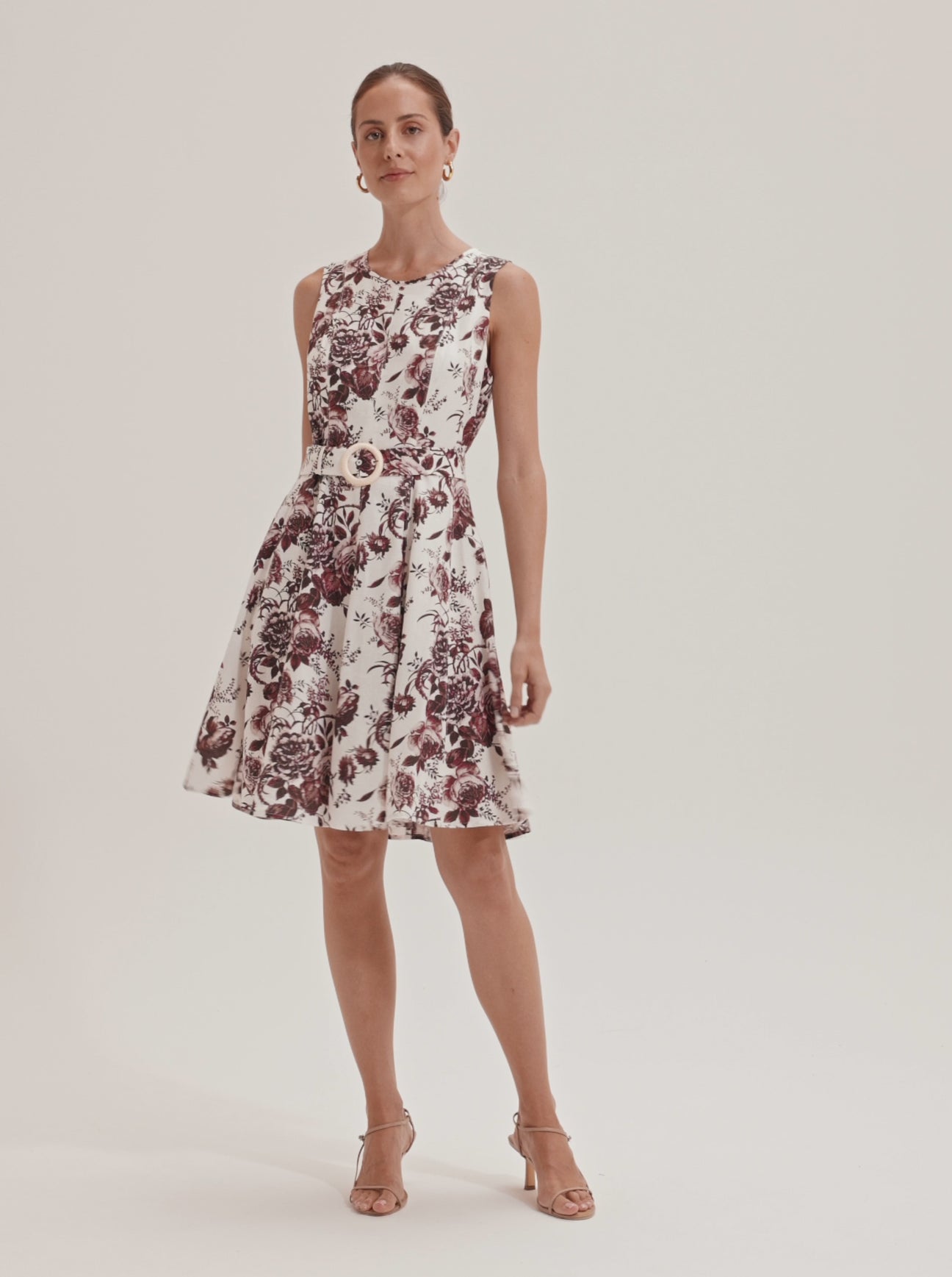 Sepia Bloom Mini Dress