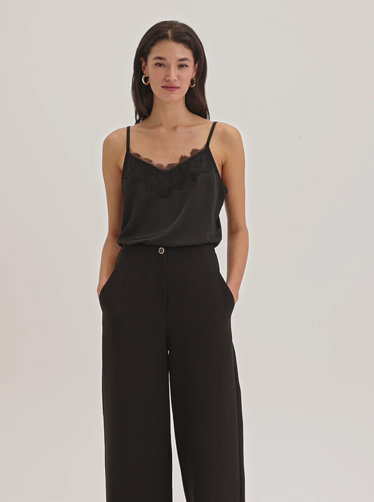 Women's Sleeveless Camisole Top with Lace Feature from Review Australia