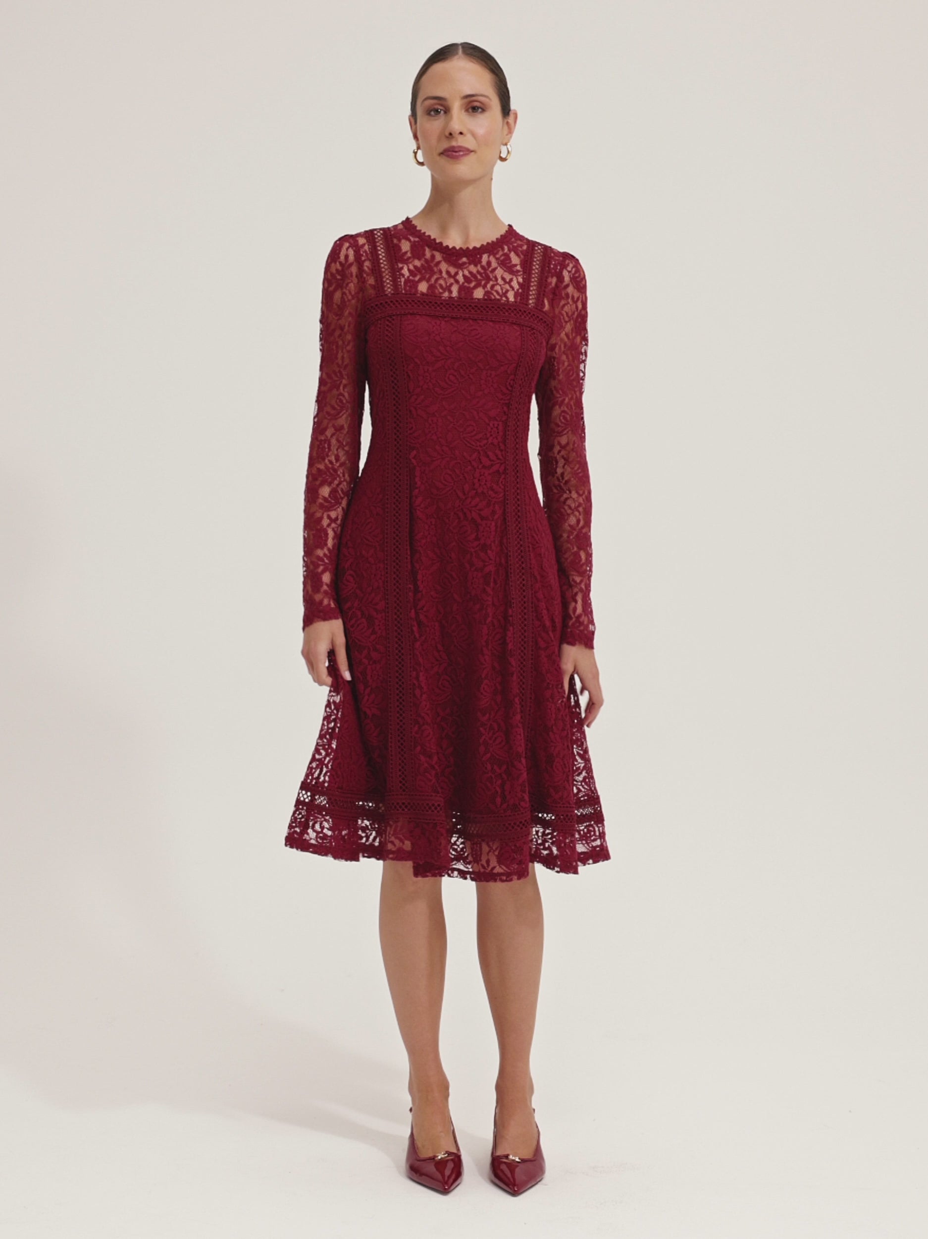 knee length dresses for ladies Tina Holly Couture TE001 Red Satin Lace Up Back Formal Dress