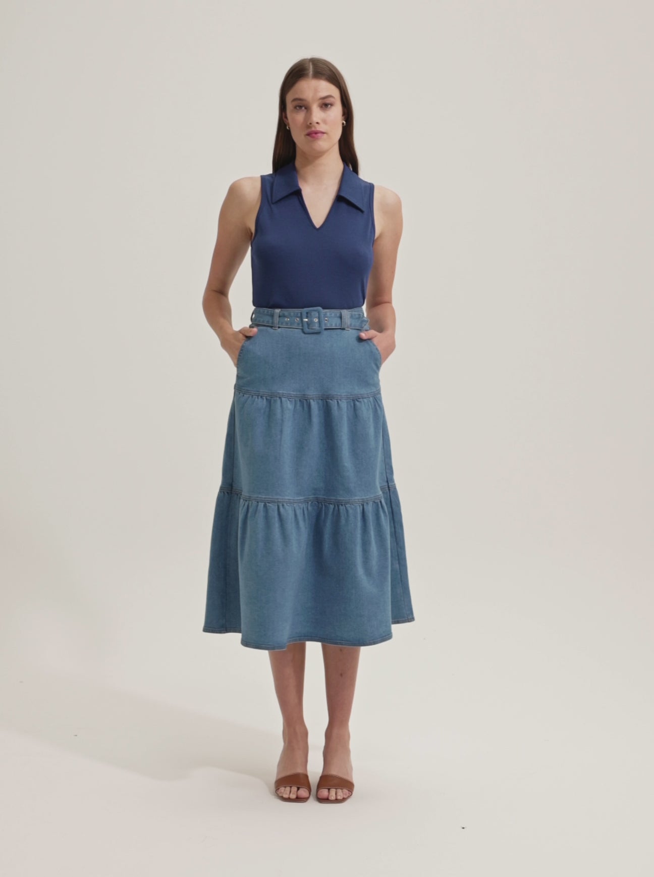 Piper Denim Midi Skirt