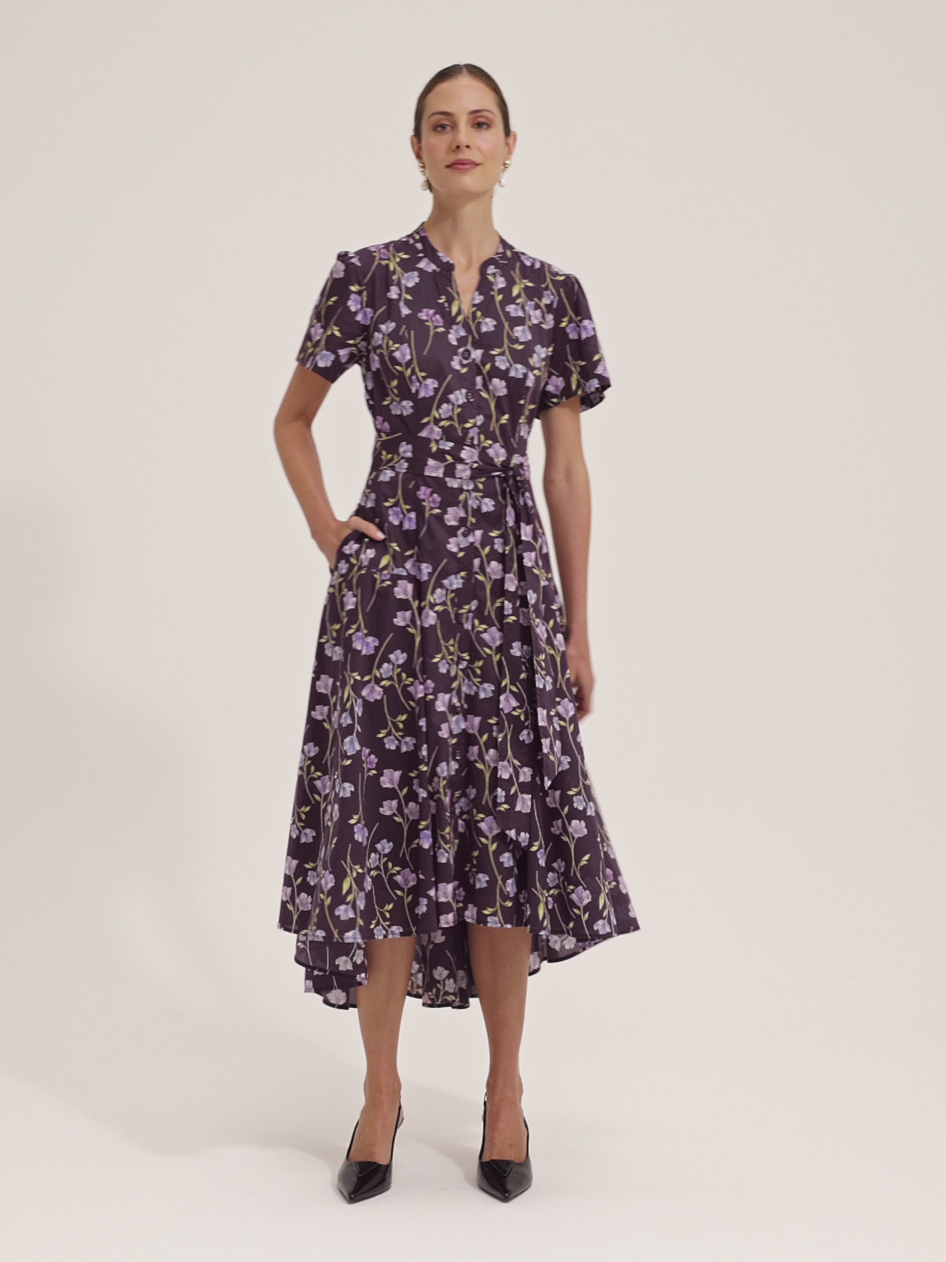 Le Marais Dark Purple Shirt Dress