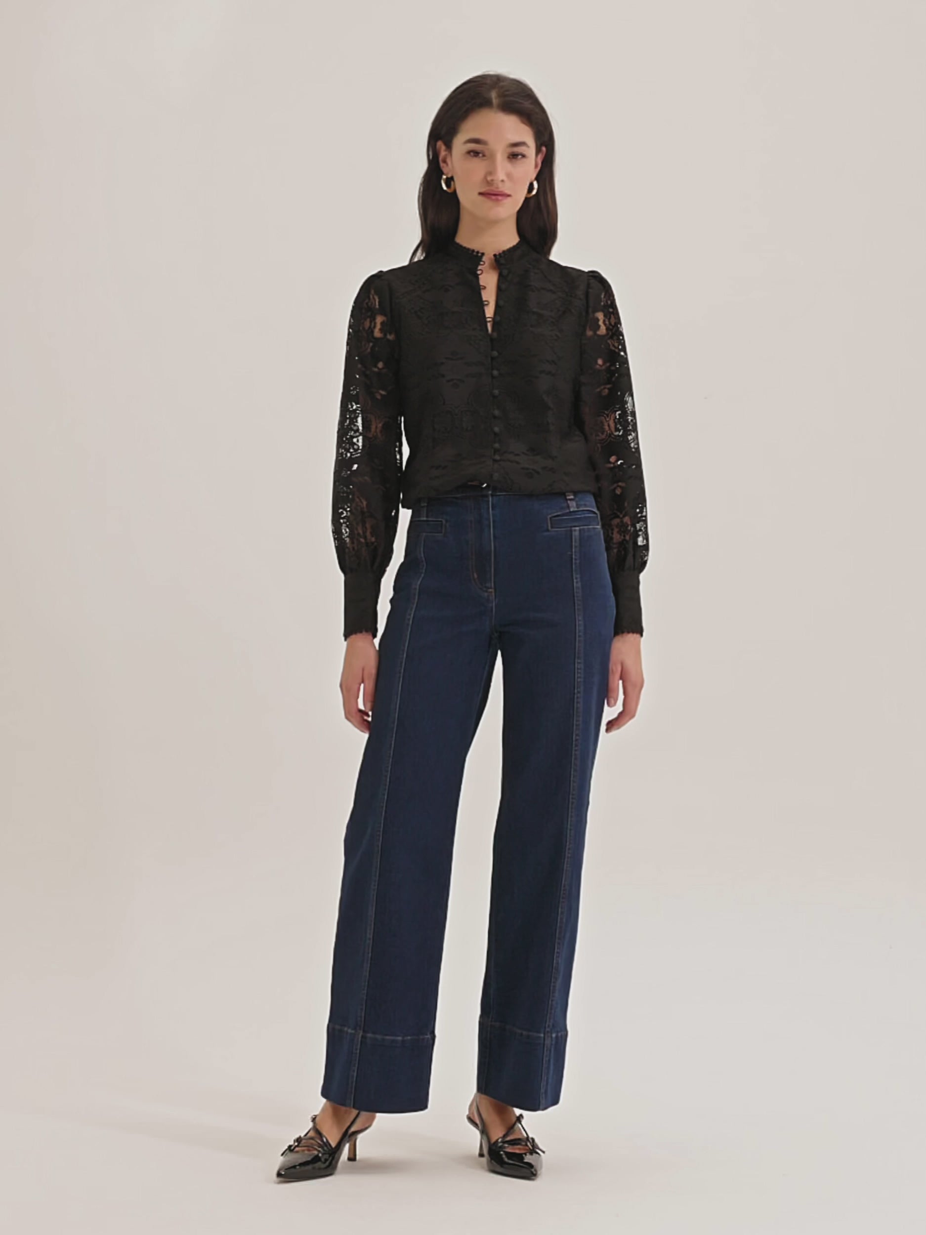 Nostalgia Lace Collared Blouse in Black – Review Australia