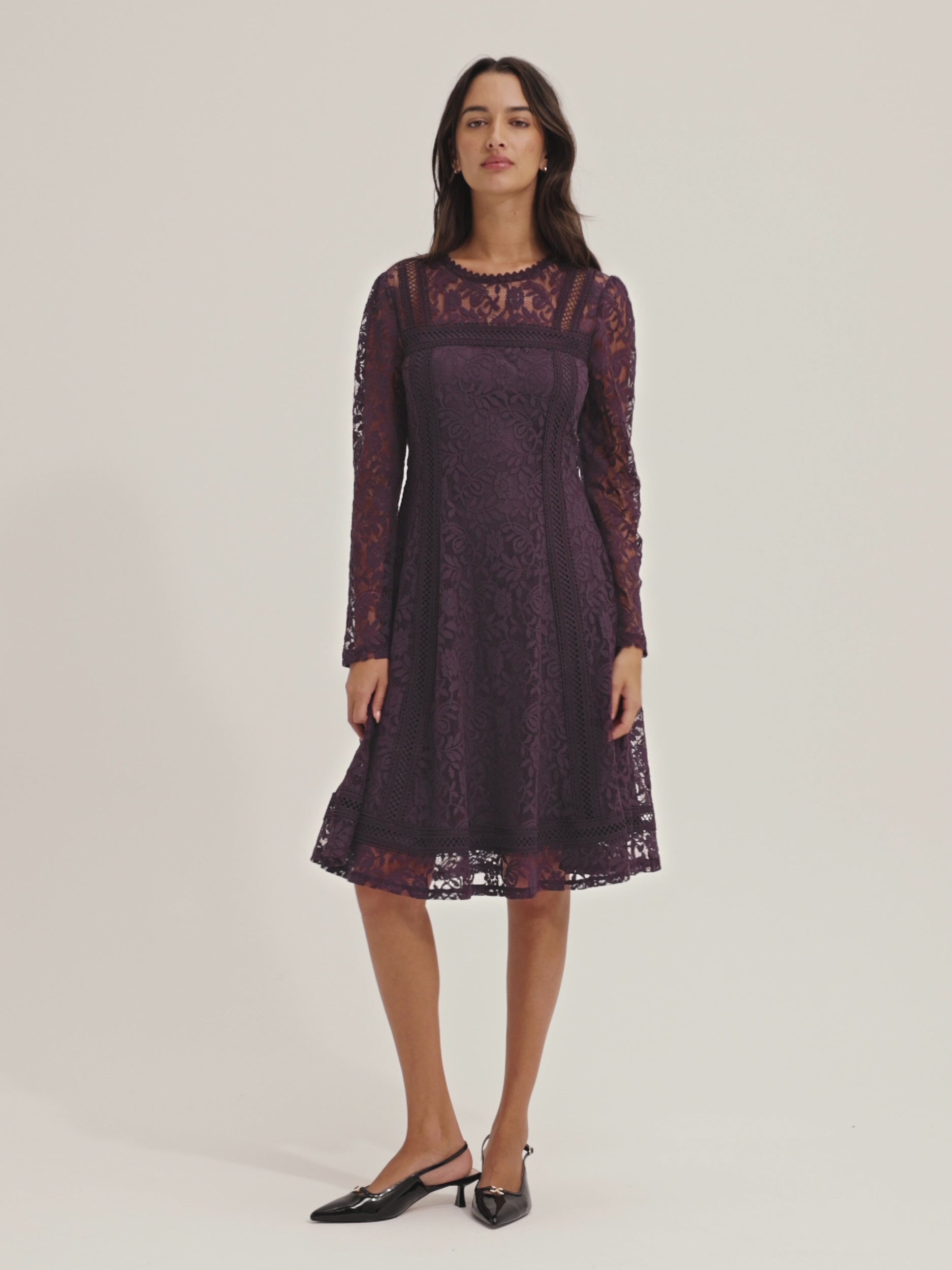 Lacie Dark Purple Long Sleeve Mini Dress