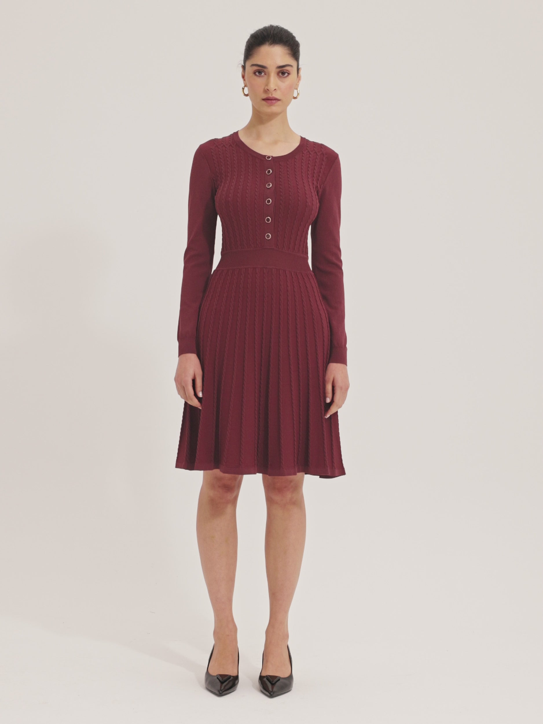 Caspian Red Knit Dress