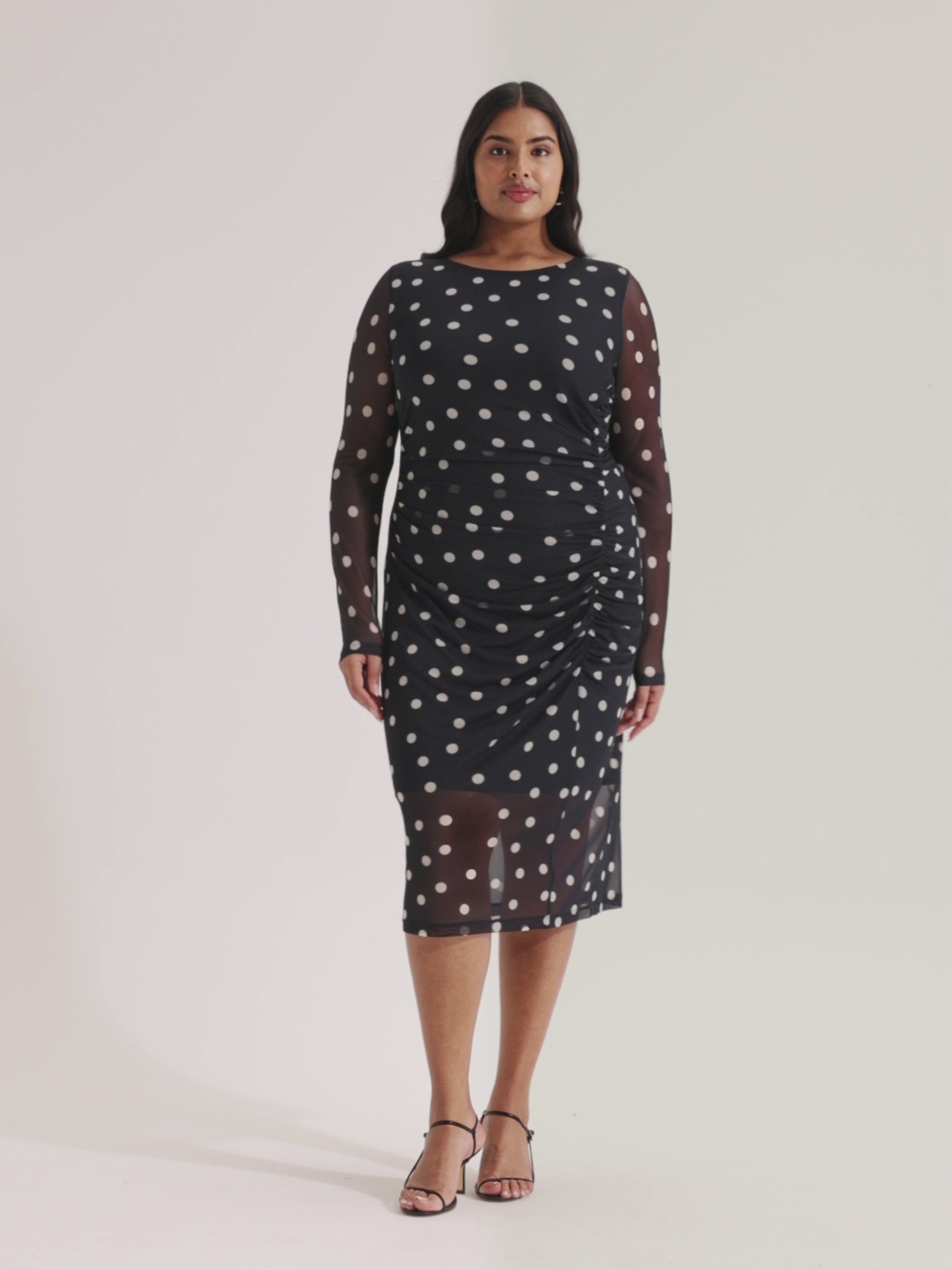 mesh spot dress Joy Spot Print Mesh Midi Dress